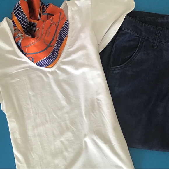 White Rachel Zoe Flowy Shirt with L.O.G.G. Wide Legged Jean Pants - Picture 6 of 9